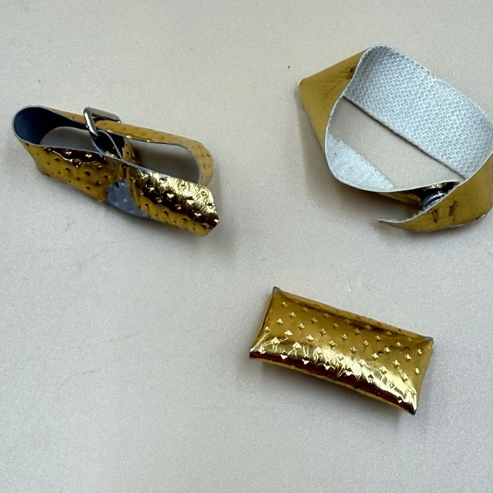 Vintage Barbie 1960s Gold Dimple Clutch Purse Belt Accessories Lot